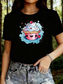 Women T-Shirts - Black - View 8