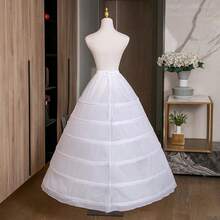 1pc Plus Size Bridal 6-Hoop Crinoline Petticoat, Voluminous For Wedding Performance, Bridal Gown Lining