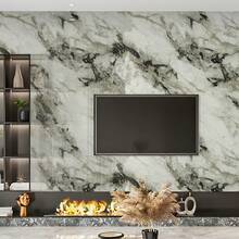 1 Roll Luxury Marble Pattern Self-Adhesive Wallpaper, Waterproof, Moisture-Proof, Oil-Resistant, Easy To Clean, Seamless Pattern Matching, Suitable For Living Room, Bedroom, Bathroom, Kitchen And Stairs, Wall Decor | Seamless Wall Design | Waterproof Wallpaper - Multicolor - View 6