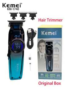 Kemei 专业理发器和剃须刀套装，理发店或家用男士个人护理礼品套装，磁力马达剃须刀，新年男士礼物 KM-2279、KM-1740 和 KM-T400 - 綠色 - 查看 15