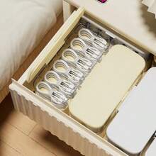 1pc Desktop Clear Storage Box With Lid, Dustproof, Stackable And Divided, For Cable/Charger/Usb/Accessory/Jewelry Storage - White - View 5