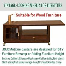 JGJC - Ruedas de laton envejecido de 1.5 pulgadas paquete de 4 unidades placa superior giratoria y ruedas pequeñas de bola clasico para patas de muebles gabinetes otomanas mesa de centro y - Cuarenta y un años - Ver 6