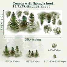 Watercolor Pine Tree Wall Decals Peel And Stick Large Tree Wall Sticker Tree Branches Wall Decal Forest Tree Wall Stickers For Living Room Bedroom Woodland Nursery Decor,WatercolorTree - 水彩樹 - 查看 8