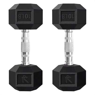  Kit de Mancuerna hexagonal de caucho Lincky de 10, 15, 20 y 25 libras, Par de mancuernas Ideal para ejercicio en casa, gym, crossfit, ejercicio de entrenamiento de fuerza profesional o hogar.