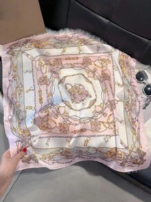 1pc Bandana Floral Landscape Print Women Scarf Headband - Multicolor - View 4