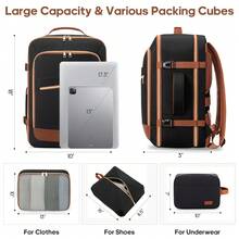 40L Travel Backpack For Women, Carry On Bag Flight Approved, Waterproof Backpack With 3 Packing Cubes, Weekender Personal Item Bags For Airplane Travel Essentials, TSA Approved - nâu đen - Xem 3