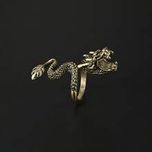 Cigarette Holder Ring Hipster Smoking Ring Cigarette Holder Creative Gift Jewelry Ring Domineering Dragon-Shaped Ring Cigarette Holder - Gold - View 4