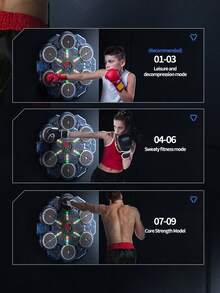 音乐拳击机儿童运动健身玩具 - 智能音乐 6 键拳击靶，壁挂式可充电蓝牙炫酷灯光动态音乐拳击，儿童感官训练反应速度节奏运动器材，速度可调，成人男女反应能力训练办公室健身趣味器材，拳击玩具，儿童拳击机，非常适合万圣节、圣诞节、复活节和生日。 - 6鍵拳擊靶 - 查看 6