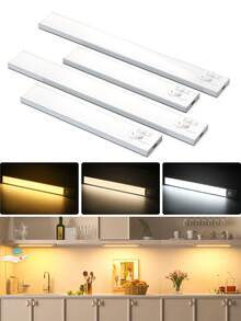 HBOWMDJIA 10CM/20CM/30CM/45CM Smart LED Cabinet Lights, Motion Sensor Lights, PVC Shell, 160 LEDS, Adjustable Color Temperature And Brightness, Long Battery Life, Easy To Install, USB Charging, Under Cabinet Light Suitable For Closet, Cabinet, Bedroom And Stair Lighting - 櫥櫃燈 - 查看 1