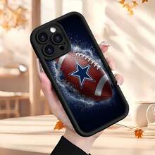 Estuche para teléfono con diseño de salpicaduras de fútbol Compatible con estuches para teléfonos   17  16 Pro Max  15 Pro Max  13 y  12 Hecho de material de TPU que brinda protección contra golpes y caídas Un gran regalo para familiares, amigos, seres queridos, novios / novias y para Navidad - Negro - Ver 4