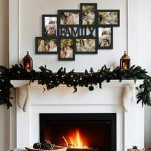 Jerry & Maggie Modern 8-Opening Family Photo Frame Set | Chic Black Wall Decor Collage Frames Fit 4x6 & 6x4 Photos, Perfect For Living Room/Bedroom Home Decor, Christmas Gift - 黑色 - 查看 3