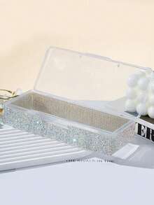 1个闪粉装饰美甲化妆刷收纳盒，便携式首饰盒，防尘抗氧化，大容量，可收纳美甲装饰品，专业美甲师推荐，手工闪粉装饰，阳光下闪闪发光 - 彩色 - 查看 10