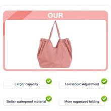 WSXC Reusable Grocery BagsReusable Shopping Bags Folding Bags Totes Stretchable And Shrinkable Shopping Bag For Groceries - 粉色 - 查看 4