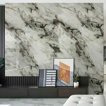 1 Roll Luxury Marble Pattern Self-Adhesive Wallpaper, Waterproof, Moisture-Proof, Oil-Resistant, Easy To Clean, Seamless Pattern Matching, Suitable For Living Room, Bedroom, Bathroom, Kitchen And Stairs, Wall Decor | Seamless Wall Design | Waterproof Wallpaper - Multicolor - View 4