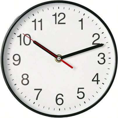 HAWTWall Clock Modern Wall Clocks Battery Silent Non-Ticking Analog Classic For Office Home Bathroom Kitchen Bedroom School Black