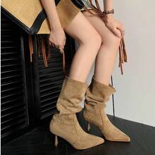 Women Mid-Calf Boots - Black - View 8