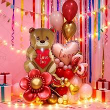 42pcs Valentine's Day Theme Teddy Bear & Heart Set, Includes Creative "I Love You" Teddy Bear, 18-Inch Heart, Pink & Gold Streamers, Suitable For Proposal, Wedding, Valentine's Day Party Decor, Romantic Surprise Gift - Multicolor - View 5