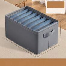 灰色布艺可折叠收纳盒，抽屉式整理盒，可收纳衣物、牛仔裤、毛衣、胸罩等，多功能收纳盒，适用于宿舍、家居、冬季、节日、卧室装饰 - 灰色 - 查看 9