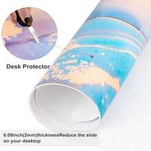 Colorful Star Waterproof Blue Purple Marble Desk Pad, Leather Desk Mat Large Keyboard And Gaming Mouse Pads For Office, Non-Slip Writing Pad Desk Accessories For Women Men 31.5"X15.7" - ColorC - 查看 6