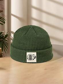 男士针织帽，1顶，带布标“HERE FISHY”，时尚个性，适合钓鱼、滑雪、露营、情侣佩戴，弹性帽型，秋冬季款。 - B - 查看 19