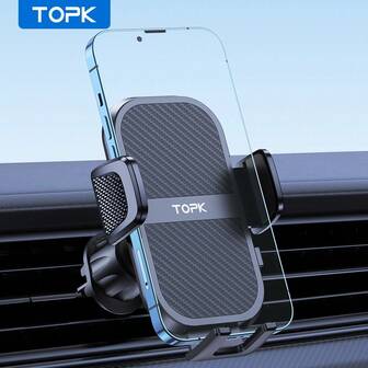  TOPK Air Vent Car Mount, [ Big Phones & Thick Case Friendly ] Cell Phone Holder for Car Hands Free Clamp Cradle Vehicle Compatible with All Phones