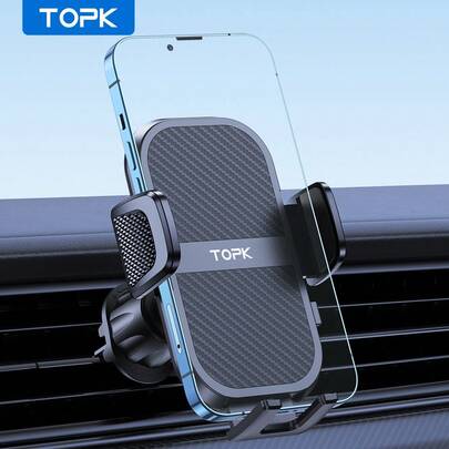  TOPK Air Vent Car Mount, [ Big Phones & Thick Case Friendly ] Cell Phone Holder for Car Hands Free Clamp Cradle Vehicle Compatible with All Phones