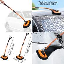 Genérico Car Wash Mop, Car Cleaning Mop, Aluminum Alloy, Chenille Long Handle No Scratch Extendable Duster for Automotive, Truck, Vehicle Dirt Dust Detailing, Auto Washing Tool, 27x15cm(default) - Multicolor - Ver 1
