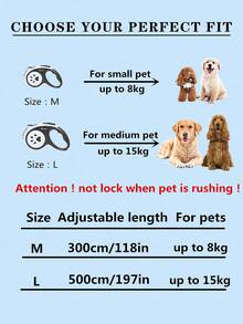 Guia retrátil para animais de estimação, feita de nylon durável com controle de um botão para gerenciar o cão. Guia em formato de osso, ideal para passeios ao ar livre e viagens com animais de estimação de pequeno e médio porte. Design com estampa de pata. Guia para raças pequenas. - Multicolorido - Ver 7