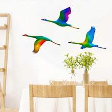 Escultura de pájaro de metal para pared, diseño de pájaro colorido, letrero colgante para sala de estar, balcón, decoración de jardín - Multicolor - Ver 5