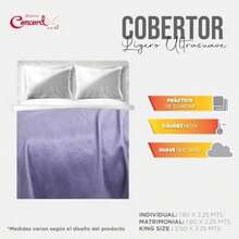 Colchas Concord | Ligera Suave y calientita King Size, frazada Ligera Color Lavanda, Medida King Size 2.25 x 2.50 m.(default) - Multicolor - Ver 6