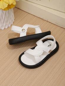 1 Paio di Sandali Casual per Bambini con Suola Morbida e Punta Aperta, Scarpe per Bambini Piccoli Antiscivolo - Bianco - Visualizzare 7