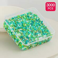 3000 hạt nhựa dẻo mini trong suốt 2.6mm, dạng ghép hình pixel, hạt sắt nung chảy, chất lượng cao, quà tặng thủ công tự làm, hoàn hảo cho Giáng sinh, Halloween và các dịp lễ khác. - Đậu - Xem 21