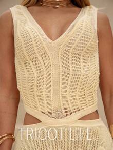 Women's Long Knit Party Dress With Lace, Lined, And Waist Cutout. Perfect For New Year's Eve, Christmas, In White, Red, And Olive Green. - Vàng bơ - Xem 4