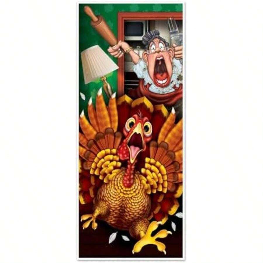 Beistle 90010 1-Pack Decorative Fall Door Cover, 30-Inch by 5-Feet(30" x 6' Multicolor) - Multicolor - Ver 1