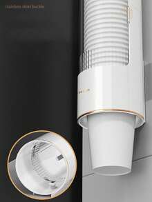 1 pieza Dispensador de vasos de papel desechables de tipo de extracción, soporte plástico para vasos, organizador de almacenamiento anti-polvo para oficina y hogar - Multicolor - Ver 9