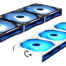 4pcs Modular Interlocking PC Case Cooling Fan, Suitable For 5V 3-Pin Synchronous Air Cooling, Wireless Interlocking Cooling Fan, Temperature Control Silent Cooling Fan For Air Cooling And Water Cooling PC Cases