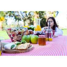 5 Foot 60 X 30 Inch Red & White Checkered Tablecloth Elastic Corner Fitted Rectangular Folding Vinyl Table Cover Cloth Xmas Plastic Waterproof Picnic Party Home For Indoor Outdoor Use,One-Size,Red&WhiteChecker720inchx360inchRectangular - 紅白格子圖案,720吋x360吋長方形 - 查看 10