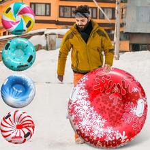 Inflatable Snow Tube - Heavy Duty PVC Foldable Winter Water Sled, Blue/Black/Green/Pink/White, With Air Compatible Design - Snow Tubing, Ski Resort Fun, Christmas & New Year Gift - Multicolor - View 4