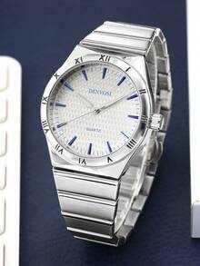 1pc Fashion Men's Business Wrist Watch, Minimalist Steel Band Waterproof Luminous High-Quality Men's Quartz Watch - Multicolor - View 13