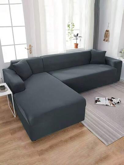 1pc Solid Color Milk Silk Stretch Sofa Cover, Modern All-Inclusive Sofa Slipcover For 1/2/3/4 Seat, Pet Friendly Home Decor, Machine Washable