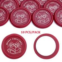 10 szt. samoprzylepnych naklejek z pieczęcią lakową z kolekcji świątecznej, nie wymagających podgrzewania, do ozdabiania zaproszeń na prezenty świąteczne i kopert, a także jako upominki na przyjęcia świąteczne i kartki okolicznościowe - Wielokolorowe - Zobacz 15