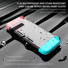 Funda protectora de TPU suave y transparente DATA FROG para Nintendo Switch, con marco protector acoplable - transparente - Ver 6