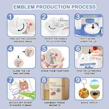 1 Set 35-55mm (1.37-2.16 Inch) DIY Badge Maker Machine Punch Kit, Suitable For Making Fridge Magnets, Keychains, Brooches, Badges, Includes Picture Cutter, Scissors And Stickers, Portable Multi-Functional Creative Punch Badge Kit, Ideal For Christmas, Halloween DIY Crafts And Personalized Gifts, No Assembly Required - Multicolor - View 2