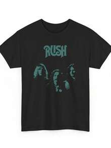 Rush Band Image Printed T-Shirt - 黑色 - 查看 1