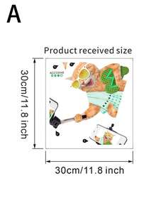 1 buc desene animate plajă skateboard pisoi autocolant decorativ din PVC autocolant detașabil autoadeziv ușor de rupt autocolant decor acasă pentru a-ți însenina viața decor de vacanță autocolante cadou de ziua de naștere de absolvire - Multicolor - Vizualizare 2