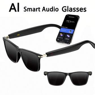 AI Translation Smart Glasses, Smartglasses With 100+ Languages Real Time Translation Support, Women's Men's Translation Smartglasses, Chat GPT System, IP67 Waterproof New Multi-Functional Audio Glasses For Men And Women, Built-In Microphone And Speaker, HD Voice Calls And HIFI Music Quality, Music Playback And Hands-Free Calling