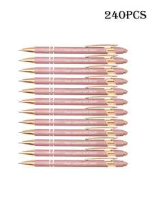 12/24/60/600pcs Personalized Pens, Back To School Supplies,Custom Business Engraver Pens Ballpoint, Personalized Pens With Name,Customized Stylus Pens For Touch Screens,Retractable Writing Ball Pen, Office School Gifts For Women/Men,Office Decor,Elegant Living - Rose Gold - View 12