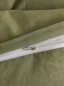 2件或3件套 100%纯棉军绿色纯色双面被套套装（1个被套和1/2个枕套）透气面料床上用品套装，适合家庭使用，四季皆宜。双色设计，适用于卧室、客房、婚礼、情人节、宿舍、学校等场合。 - 軍綠色 - 查看 7