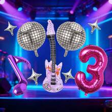 9 quả bóng bay trang trí hình nhóm nhạc nữ Idol Hunter, gồm ngôi sao 5 inch, quả cầu Disco, nốt nhạc, đàn guitar, số màu hồng cánh sen, thích hợp trang trí buổi hòa nhạc, tiệc sinh nhật, tiệc chào đón em bé, trang trí nhóm nhạc thần tượng, đạo cụ chụp ảnh, trang trí bóng bay, quà tặng bất ngờ cho con trai/con gái - Màu Hồng Tươi - Xem 4