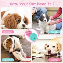 HIPPIH Dog Puzzle Toys & Interactive Toys For Large & Small Dogs - IQ Training, Chewing, Teeth Cleaning & Treat Dispensing - 2 Pack,3.14inch+2.75inch,Blue+Pink - xanh dương + hồng - Xem 4